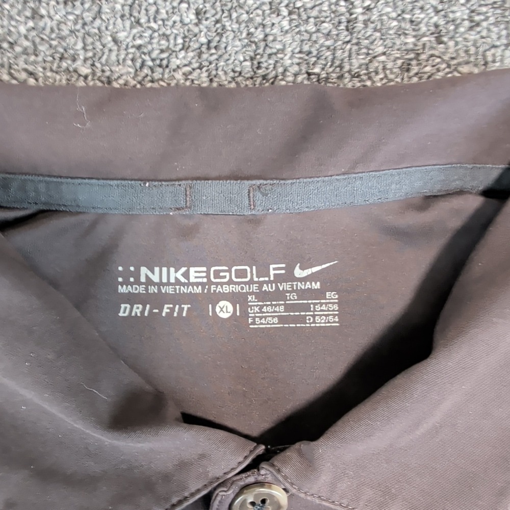 Nike Golf Dri-FIT Polo Shirt Men XL Brown Diamond Grid Flint Hills National Poly - Picture 5 of 10
